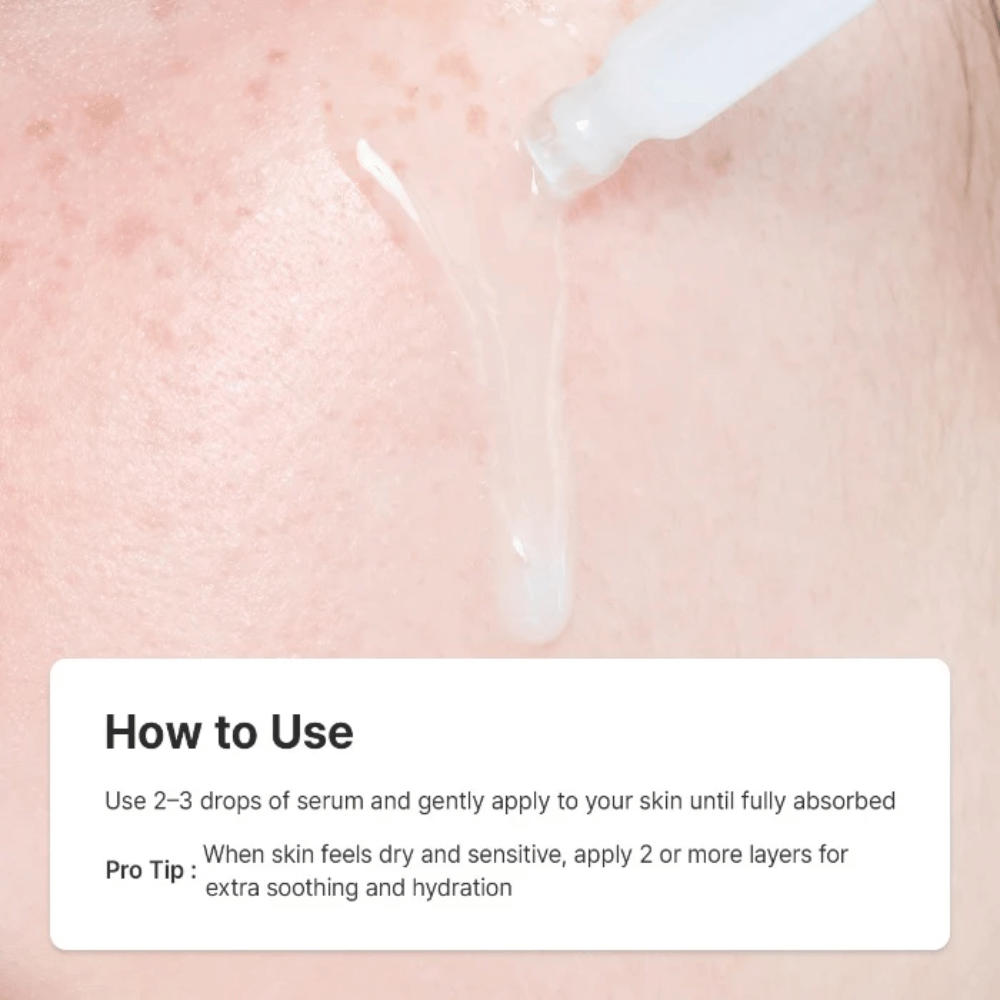 Dr. Althea 345 Relief Serum sa aplikuje pipetou na pokožku pre hydratáciu, upokojujúcu starostlivosť a posilnenie kožnej bariéry.