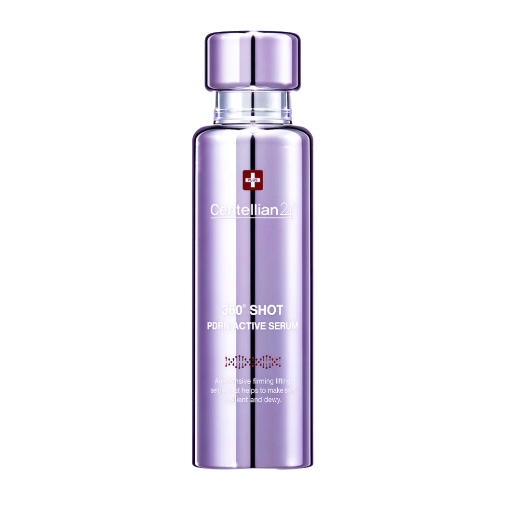 Centellian24 360º Shot PDRN Active Serum – kórejské PDRN-sérum v fialovej fľaši pre zvýšenú elasticitu, hlbokú hydratáciu a pevnejšiu, pružnejšiu pokožku.