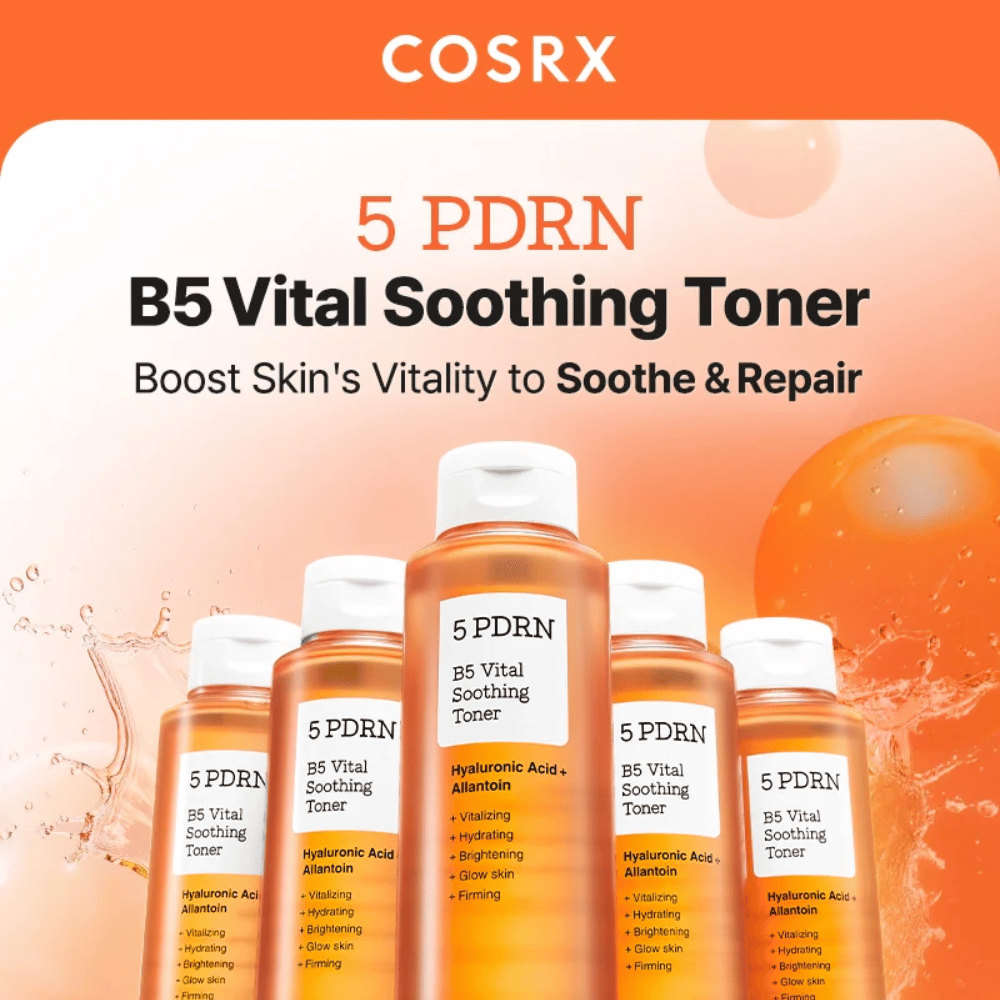 COSRX 5 PDRN B5 Vital Soothing Toner 280 ml posilňuje vitalitu pokožky a opravuje suchú a stresovanú pokožku