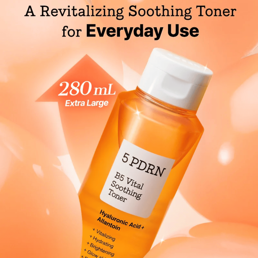 COSRX 5 PDRN B5 Vital Soothing Toner 280 ml extra veľká upokojujúca pleťová voda s kyselinou hyalurónovou a allantoinom pre dennú potrebu
