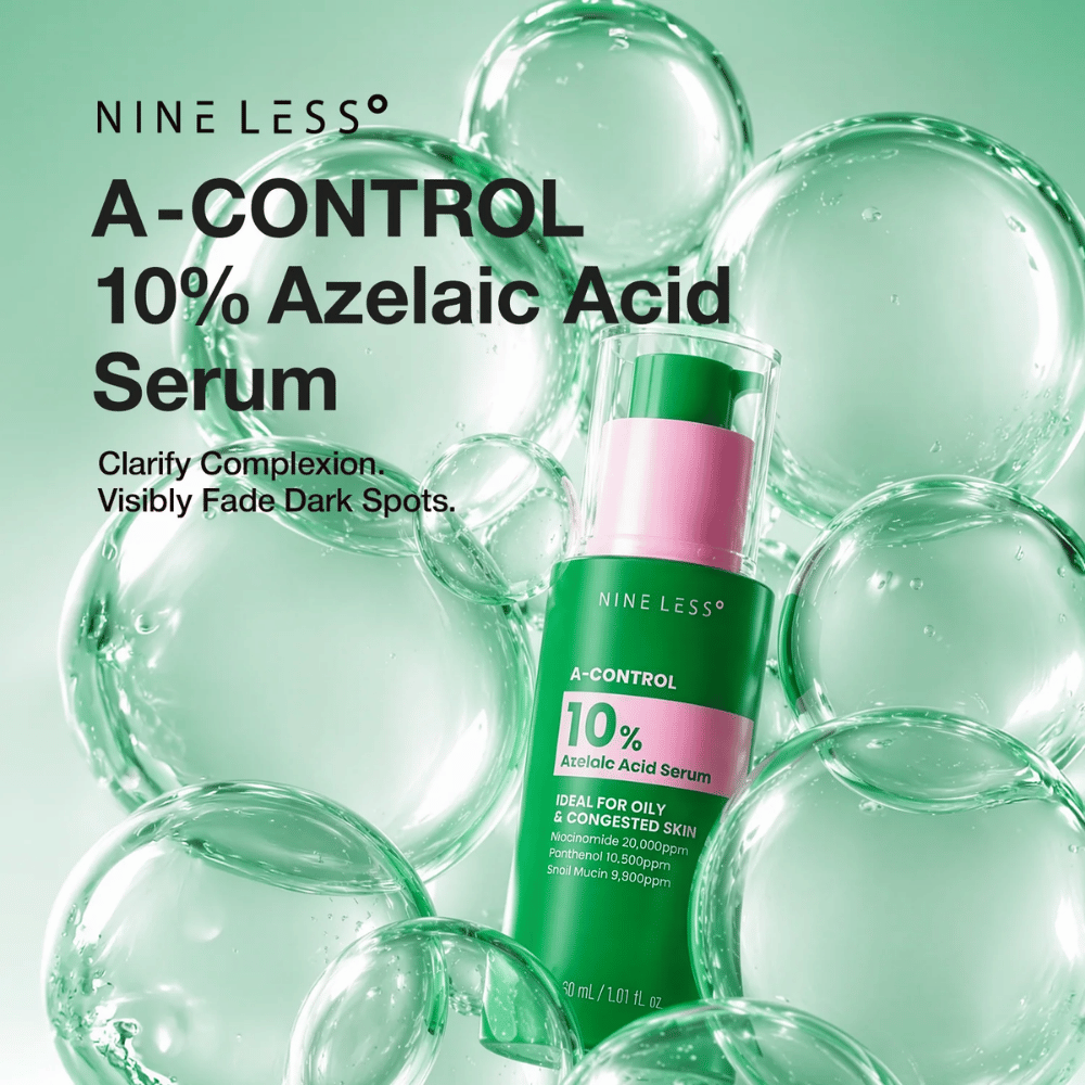 NINELESS A-Control 10% Azelaic Acid Serum 30 ml – kórejské sérum s kyselinou azelaovou na nedokonalosti, pigmentové škvrny a zjednotenie tónu pleti.