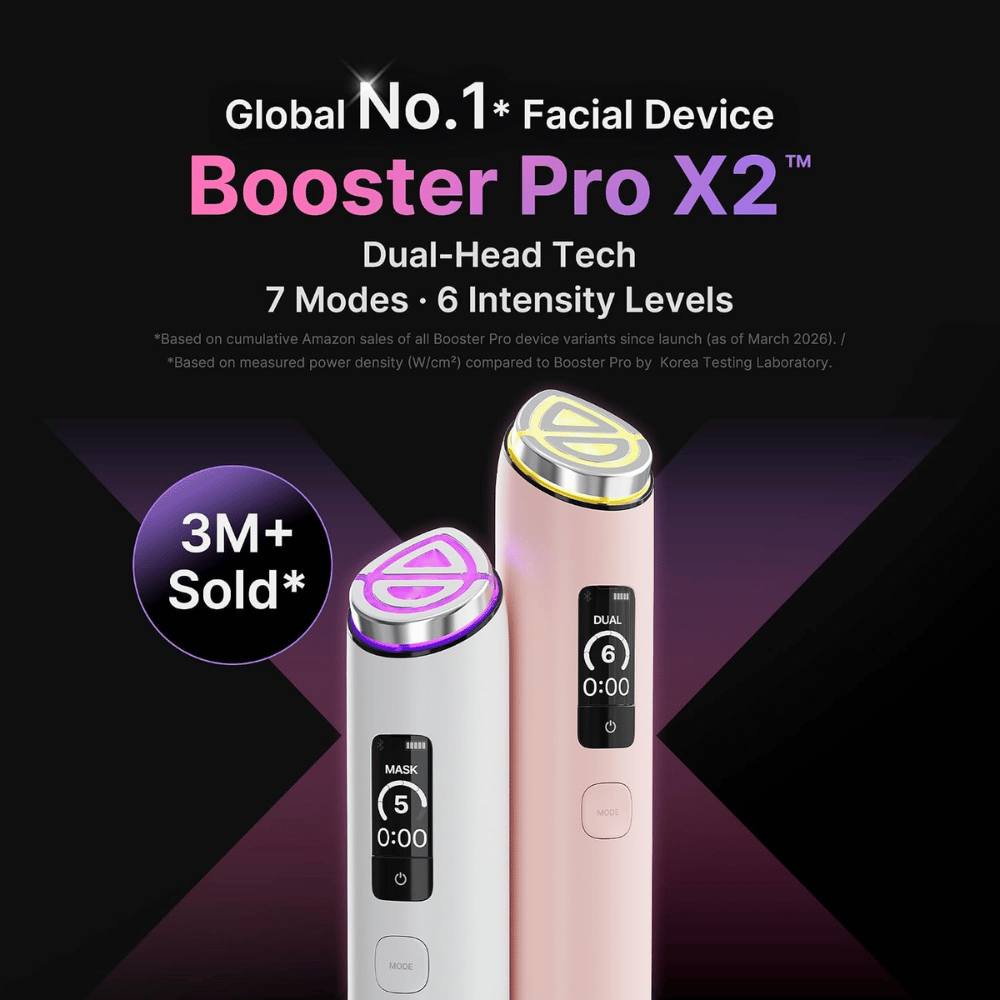 medicube AGE-R Booster Pro X2 pokročilé zariadenie na starostlivosť o pleť s Dual-Head Tech, siedmimi režimami ošetrenia a šiestimi úrovňami intenzity