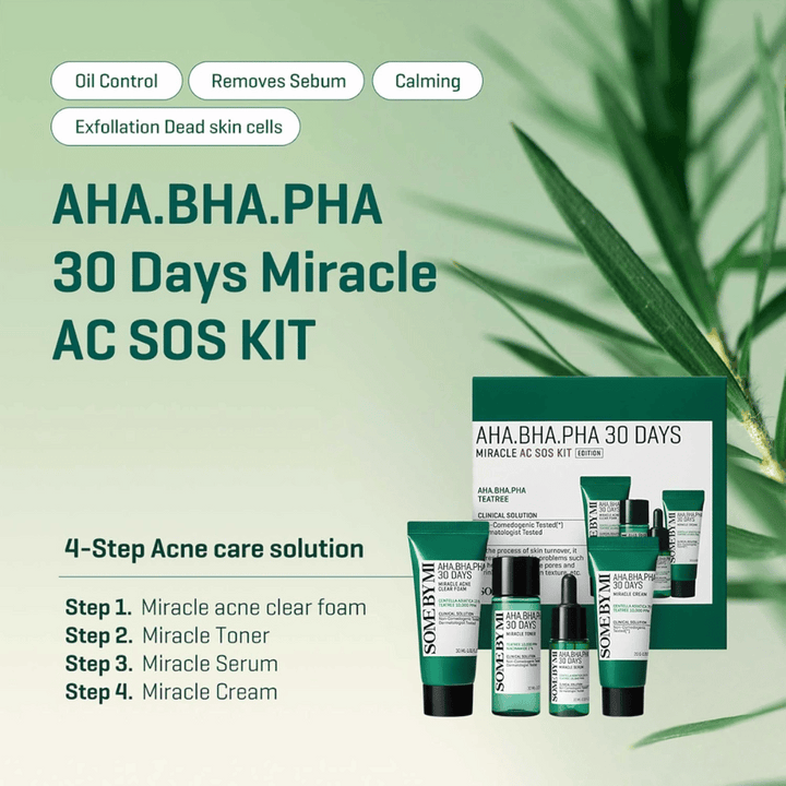 AHA, BHA, PHA 30 Days Miracle AC SOS Kit 4 pcs