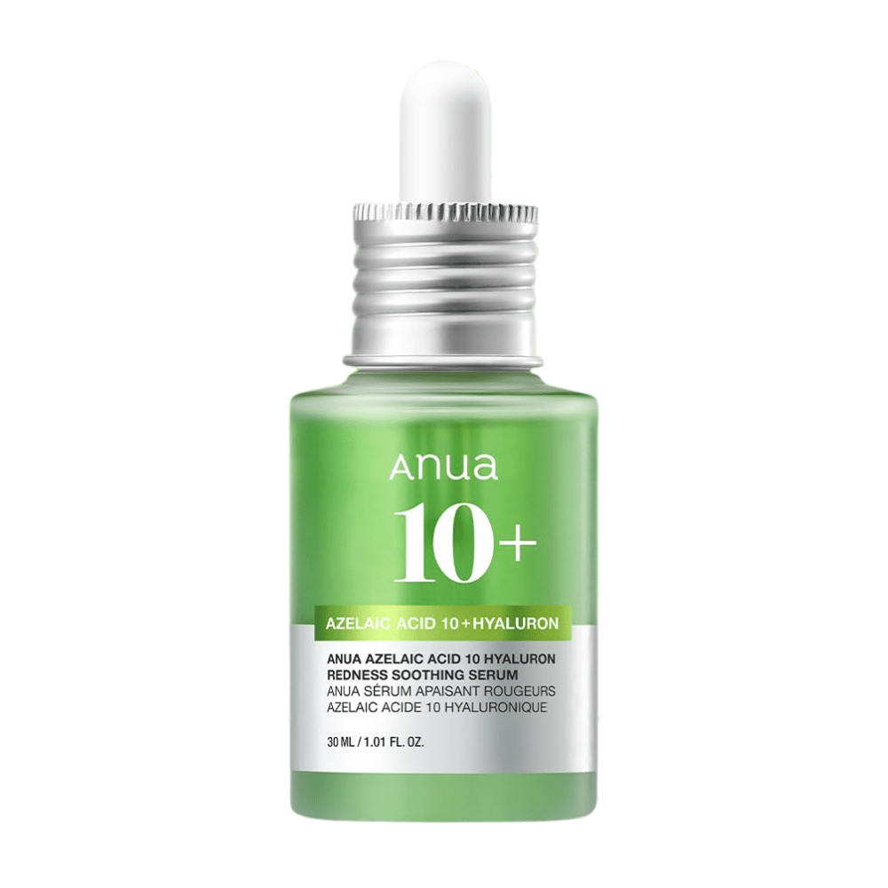 ANUA Azelaic Acid 10+ Hyaluron Serum upokojuje začervenanie a efektívne hydratuje pokožku. Obsahuje kyselinu azelaovú a kyselinu hyalurónovú na zníženie podráždenia a posilnenie kožnej bariéry. Perfektné pre citlivú pokožku. Používajte denne pre viditeľné výsledky.
