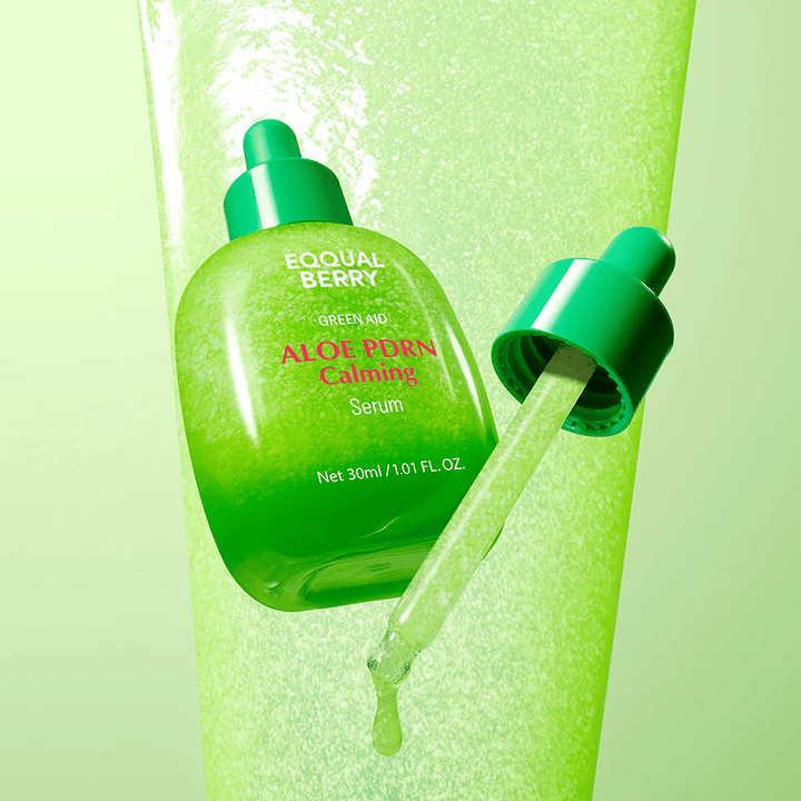 EQQUALBERRY Aloe PDRN Calming Serum 30 ml s pipetou – upokojujúce pleťové sérum s aloe a PDRN pre hydratovanú a vyváženú pokožku.