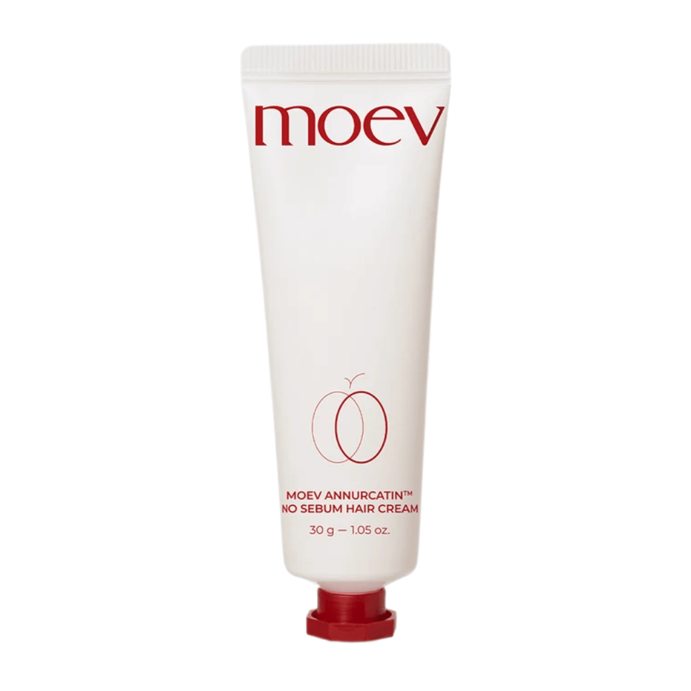 6. MOEV Annurcatin No Sebum Hair Cream 30 g – biela tuba s červeným textom a uzáverom proti mastným vlasom