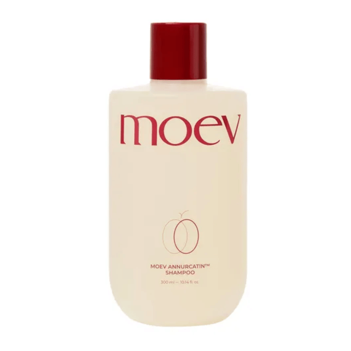 MOEV Annurcatin Shampoo 300 ml – výživný, vegánsky šampón obohatený o Annurca-jablko, biotín a kofeín, ktorý posilňuje vlasy a podporuje zdravú pokožku hlavy.