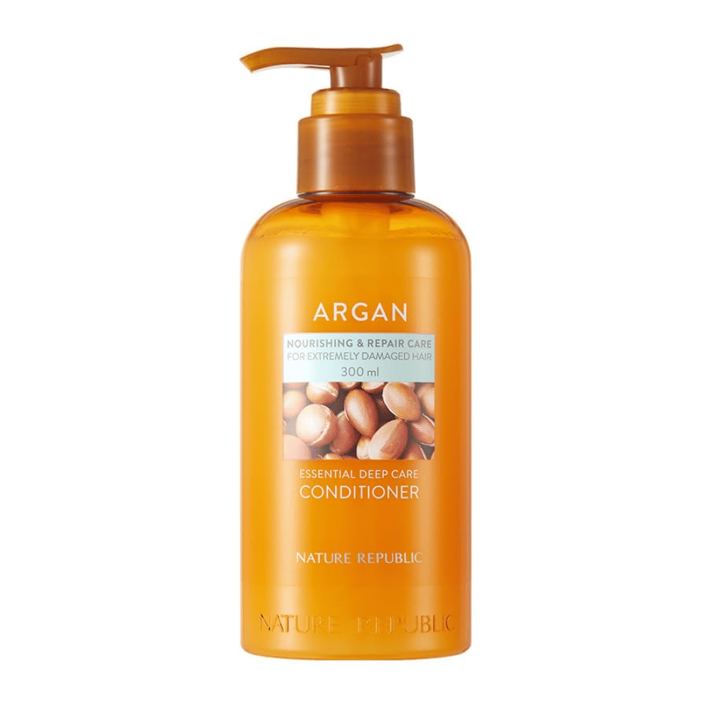 Obrázok produktu na Nature Republic Argan Essential Moisture Repairing Conditioner 300 ml pre suché a poškodené vlasy.