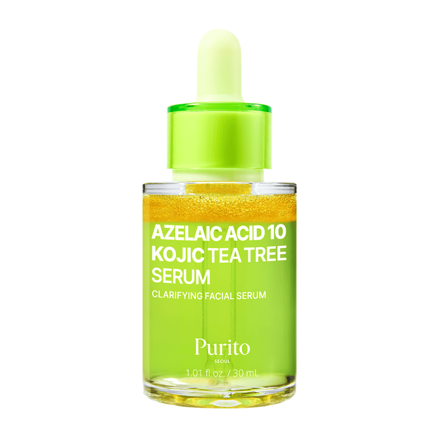Produktový obrázok Purito Azelaic Acid 10 Kojic Tea Tree Serum 30 ml. Čistiace pleťové sérum pre nerovnomerný tón pleti a nečistoty.