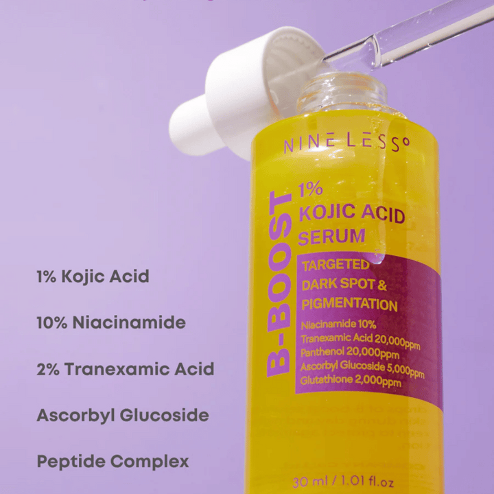 B-Boost 1% Kyselina Kojová Sérum vo fľaštičkách s pipetou, na tmavé škvrny a pigmentáciu.