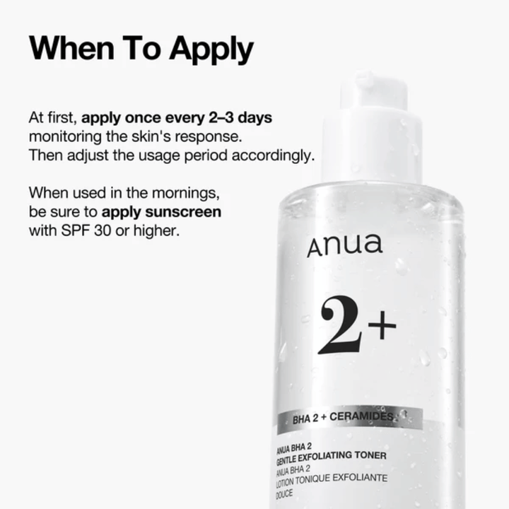 Anua BHA 2% Gentle Exfoliating Toner s ceramidmi – návod na použitie, exfoliačný toner pre citlivú pleť s BHA (salicylová kyselina)