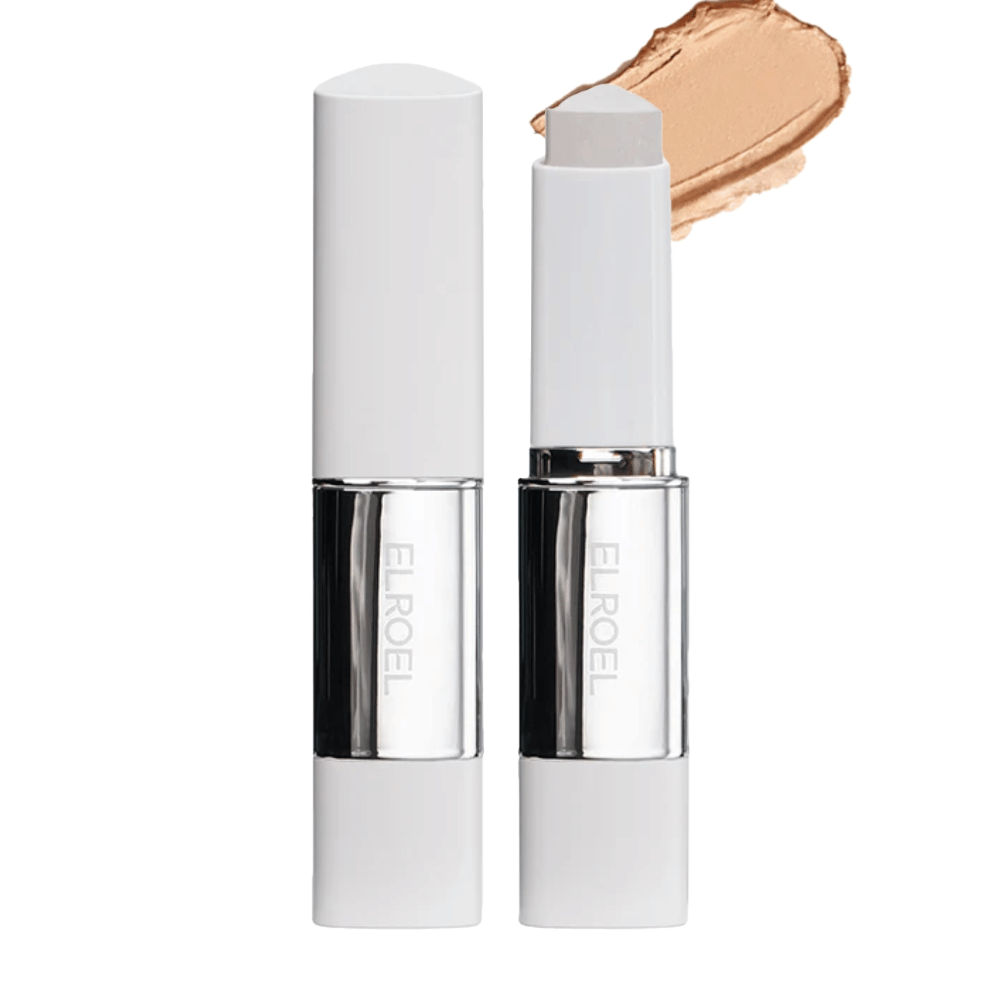 ELROEL Blanc Cover Cream Stick concealer v hlbokom odtieni s vysokým krytím a jemným, pokožke blízkym zakončením.