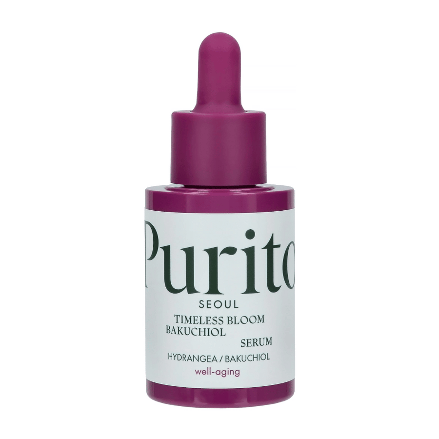 Purito Timeless Bloom Bakuchiol Serum je dokonalý produkt pre zdravé starnutie, ktorý kombinuje hortenzie a bakuchiol na zlepšenie elasticity pokožky a zníženie viditeľných liniek. Jemný a účinný pre všetky typy pleti, bez spôsobenia podráždenia.