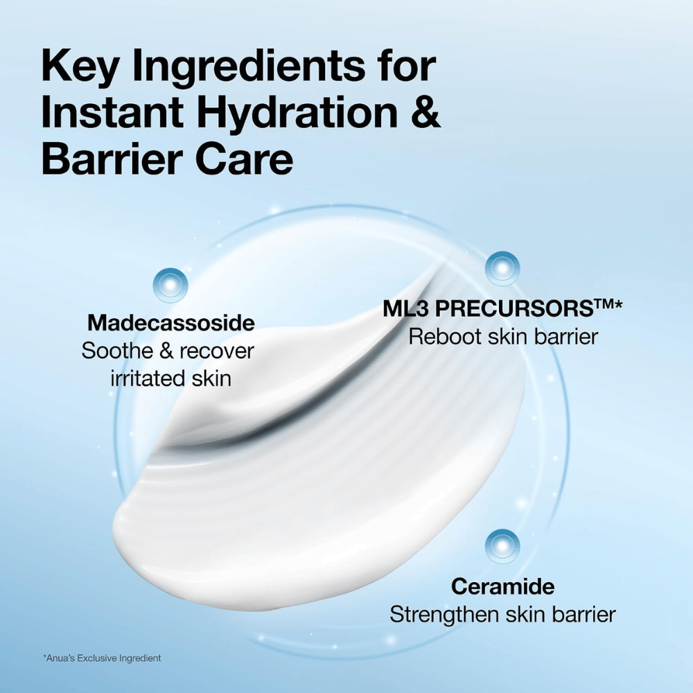 3. Anua Barrier Reboot Intensive Cream – madecassoside a ceramidy, ktoré posilňujú kožnú bariéru a upokojujú podráždenú pokožku
