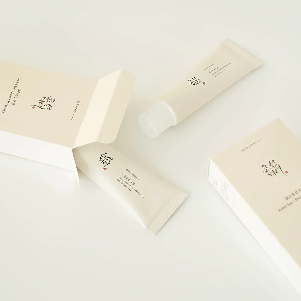 SEO kľúčové slová: Kórejský dizajn balenia starostlivosti o pleť a Beauty of Joseon's Relief Sun Double Set.