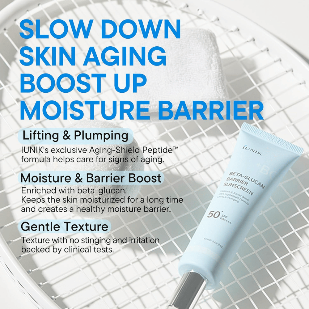iUNIK Beta-Glucan Barrier Sunscreen SPF50+ PA++++ hydratačný opaľovací krém bez bieleho filmu pre všetky odtiene pleti