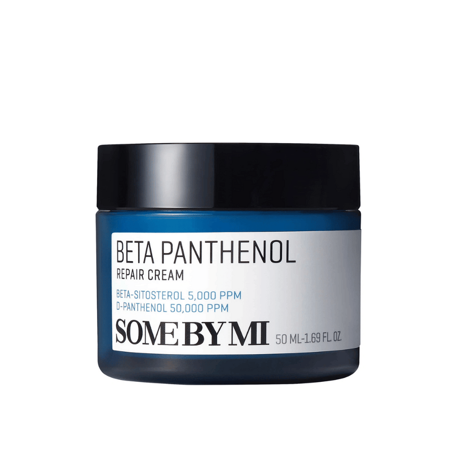 Produktový obrázok na SOME BY MI Beta Panthenol Repair Cream 50ml – intenzívne ošetrujúci kórejský hydratačný krém pre citlivú pokožku.