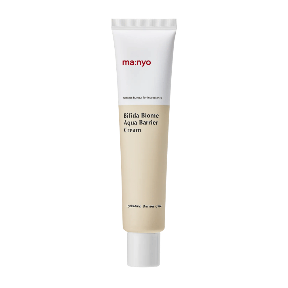 5. Ma:nyo Bifida Biome Aqua Barrier Cream – ľahký a hydratačný pleťový krém, ktorý posilňuje kožnú bariéru, v bielej a béžovej tube