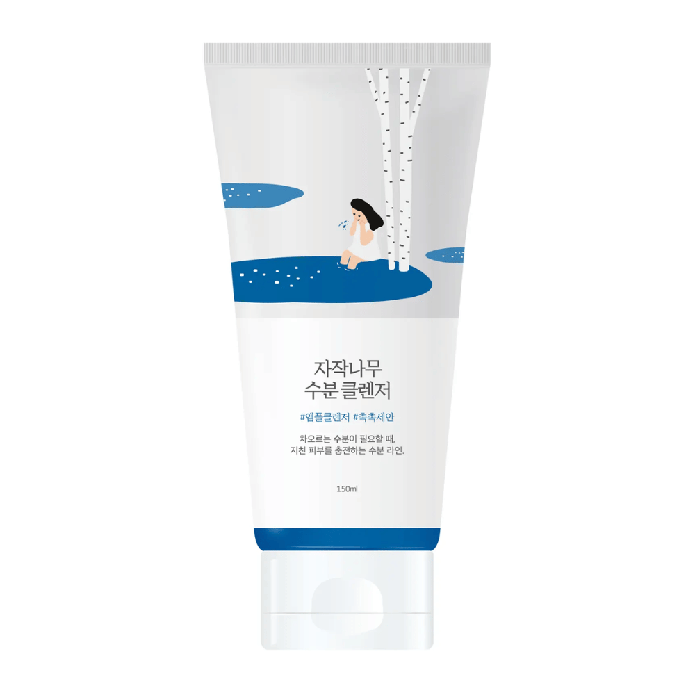 ROUND LAB Birch Juice Moisturizing Cleanser 150 ml v tube, jemný a hydratačný čistiaci prostriedok na tvár s breza šťavou, ktorý jemne čistí bez vysušenia pokožky a je vhodný pre všetky typy pleti, aj citlivú.
