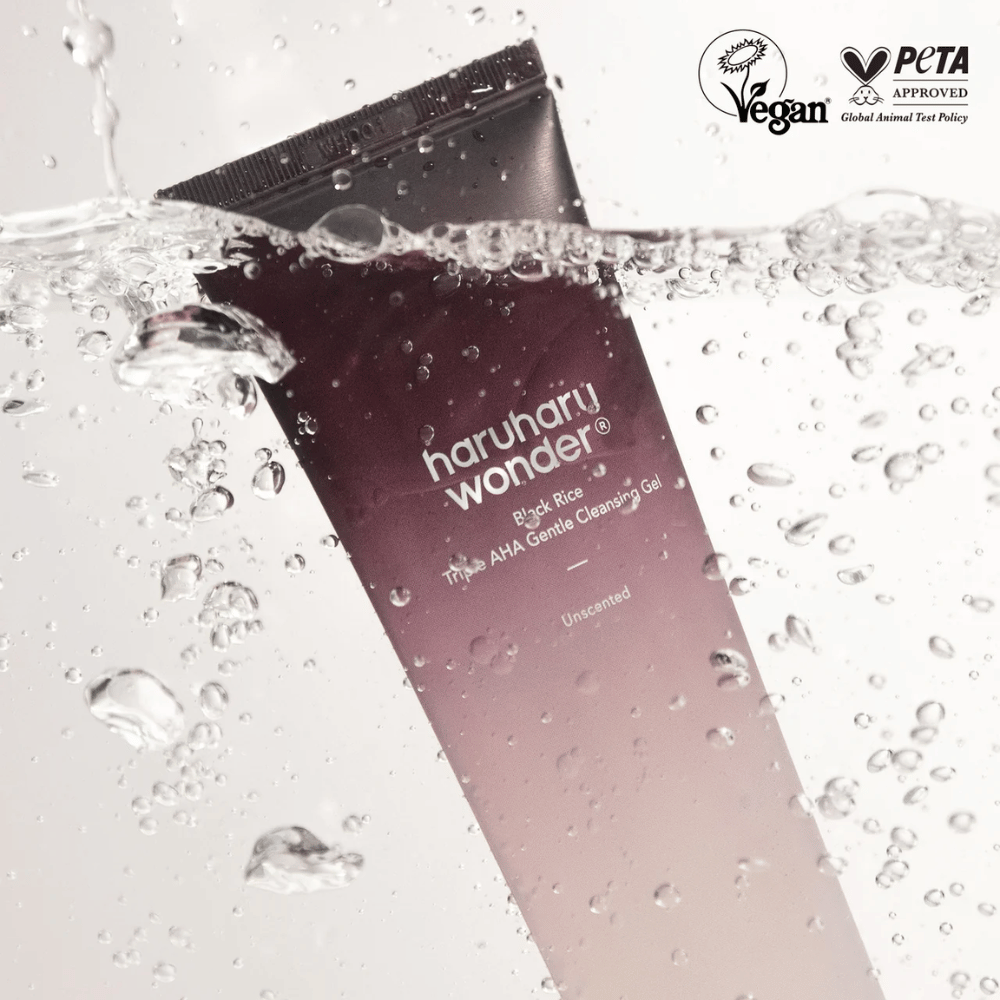 Haruharu Wonder Black Rice Triple AHA Gentle Cleansing Gel – vegánske a cruelty-free čistenie tváre