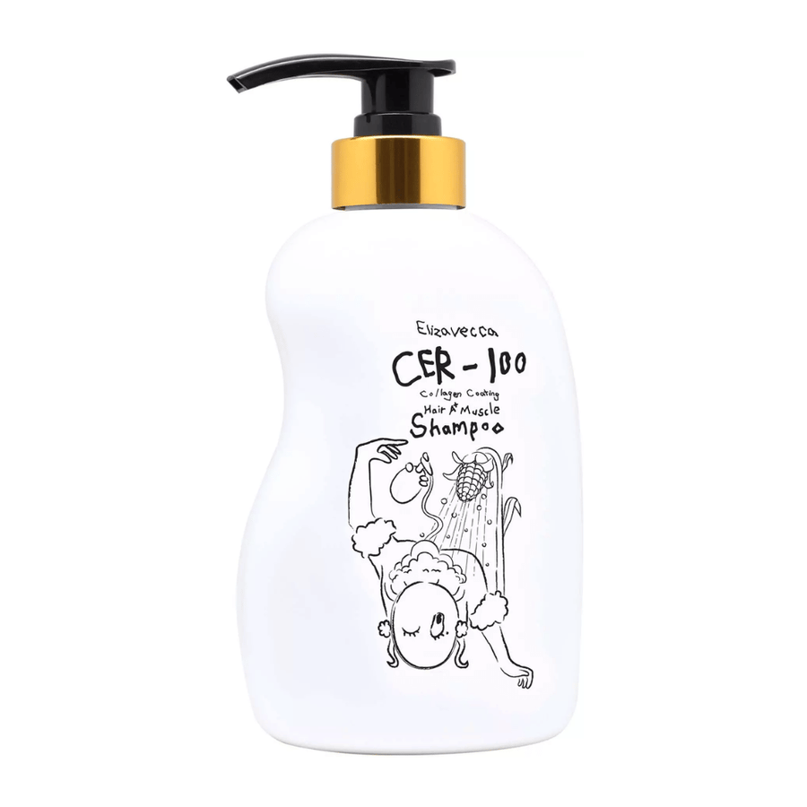 Elizavecca CER-100 Collagen Coating Hair A+ Muscle Shampoo – kórejský kolagénový šampón, ktorý posilňuje vlasy a dodáva lesk