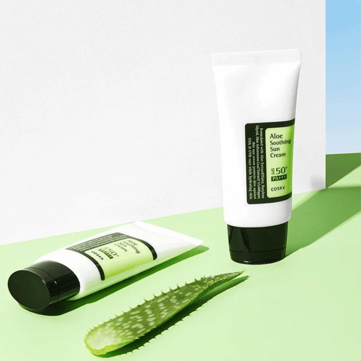 COSRX Aloe Soothing Sun Cream SPF50+ PA+++ – opaľovací krém s aloe vera pre citlivú pokožku, ochrana proti UVA a UVB