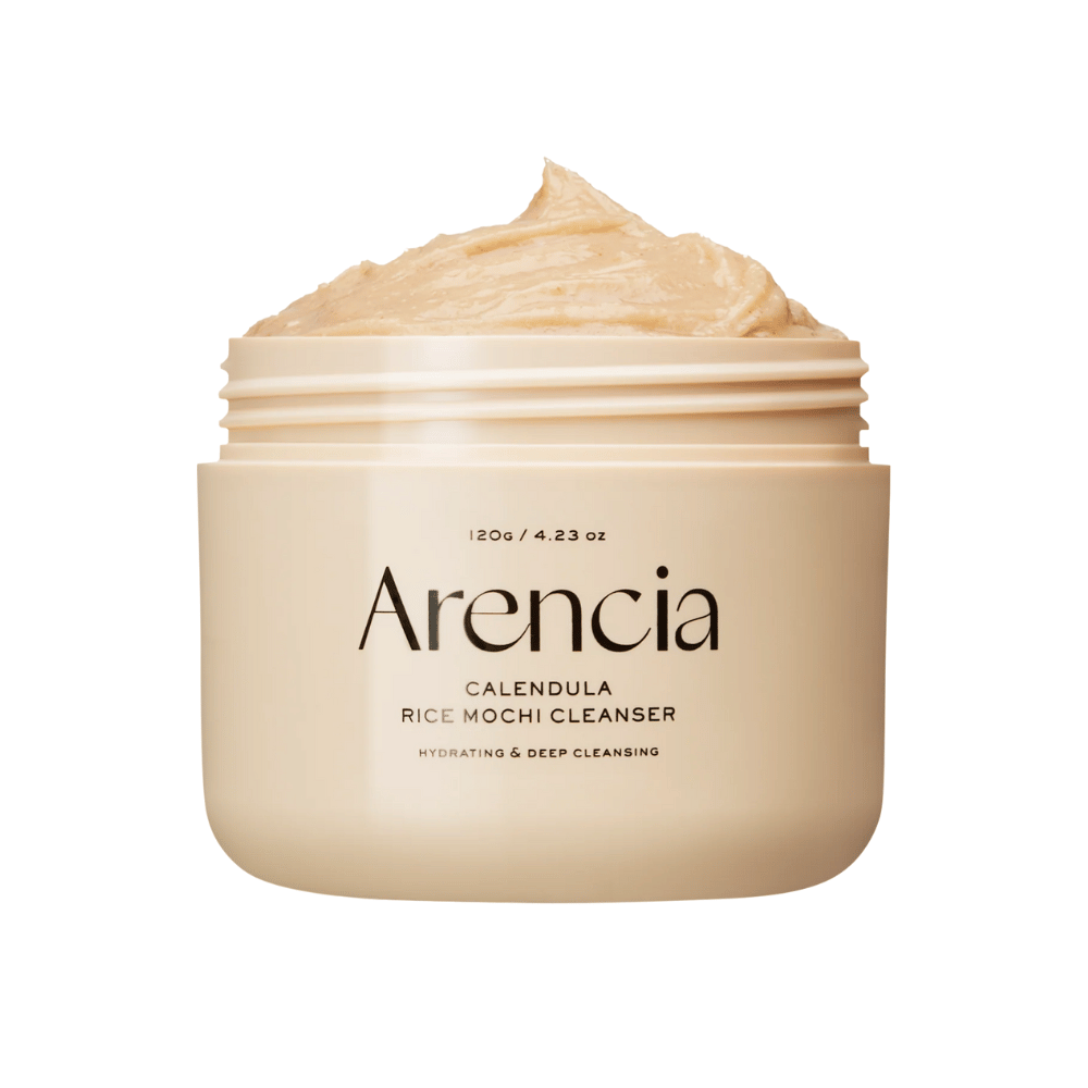 Arencia Calendula Rice Mochi Cleanser 120 g – hydratačný a hĺbkovo čistiaci kórejský čistiaci prostriedok na tvár s nechtíkom a ryžou, ktorý upokojuje pokožku a dodáva prirodzený lesk.