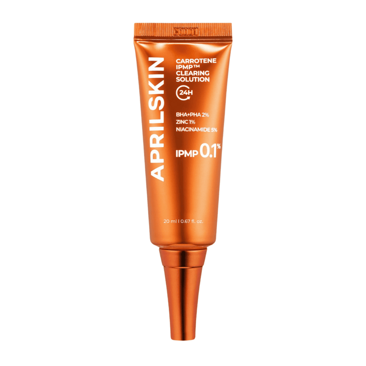 APRILSKIN Carrotene IPMP Clearing Solution 20 ml, kórejský spot treatment na akné, čierne bodky a zápaly s BHA, PHA, zinkom a niacínamidom