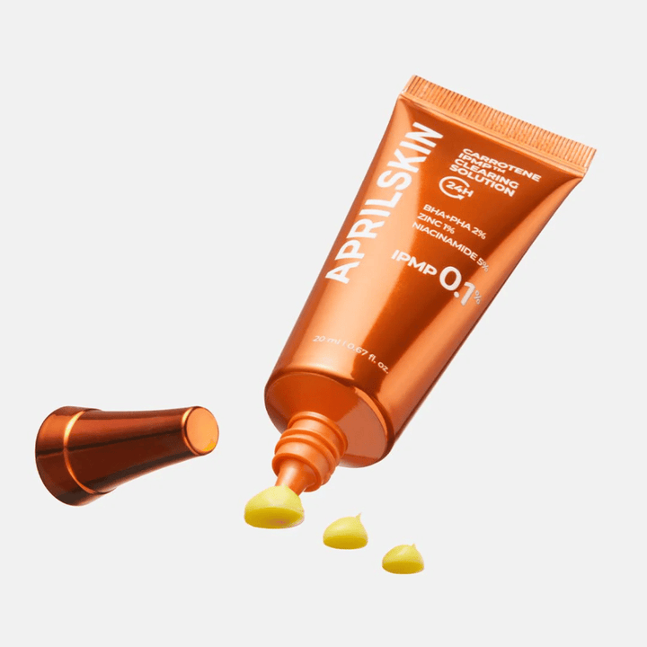 APRILSKIN Carrotene IPMP Clearing Solution spot treatment proti vyrážkam a nečistej pleti, koncentrovaná formula s IPMP 0.1 % a exfoliačnými kyselinami