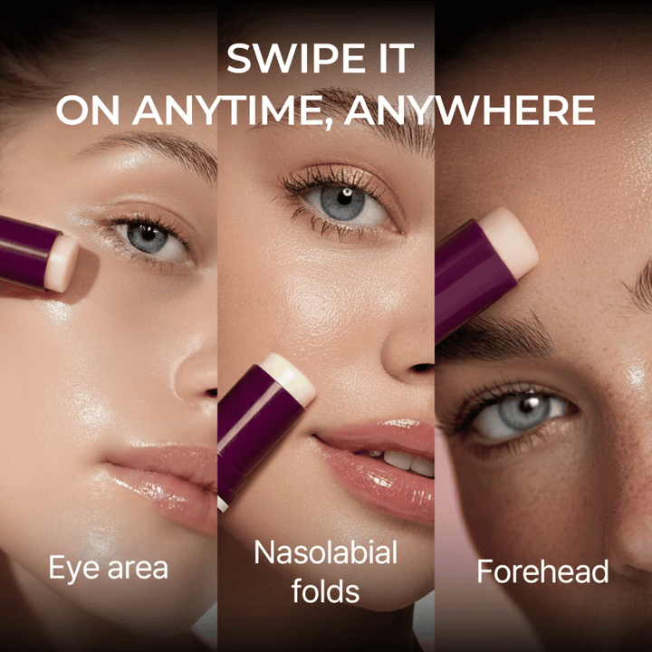 Dr. Melaxin Calcium Volume Multi Balm sa aplikuje na očné okolie, nasolabiálne vrásky a čelo pre spevňujúci a objemový efekt.