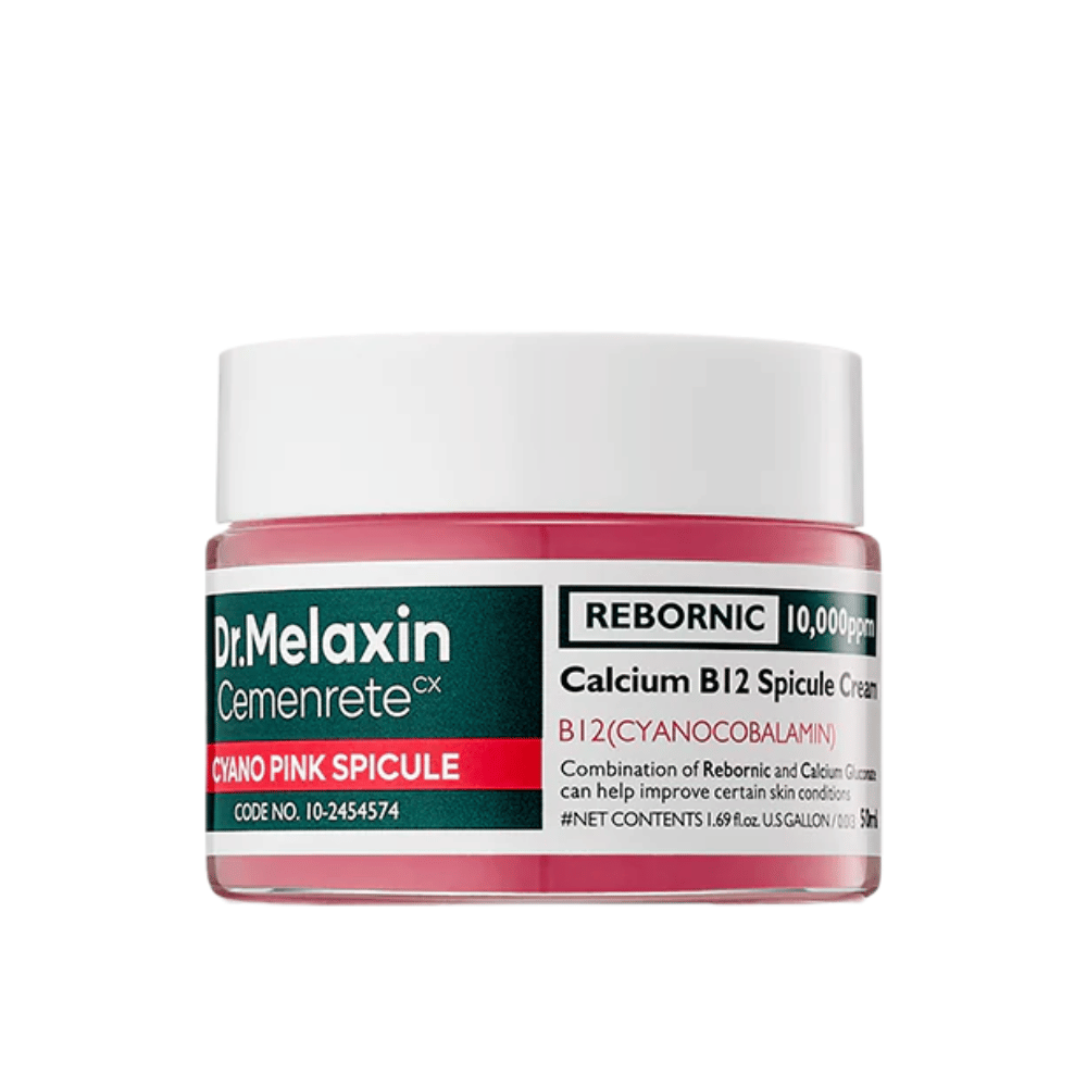 Dr. Melaxin Cemenrete Cyano Pink Spicule Cream – pleťový krém s vitamínom B12 a spikulami, ktorý zlepšuje elasticitu pokožky a jej žiarivosť.