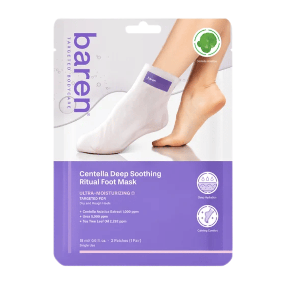 9. Baren Centella Deep Soothing Ritual Foot Mask 18 ml – hydratačná maska na nohy s centella asiatica a ureou pre suché a drsné chodidlá