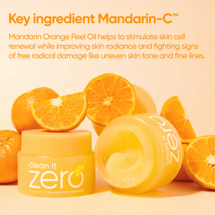 Banila Co Clean It Zero Brightening so sladkým drievkom, vitamínmi a Mandarin-C, ktoré upokojujú pleť, dodávajú glow a zjednocujú tón pleti