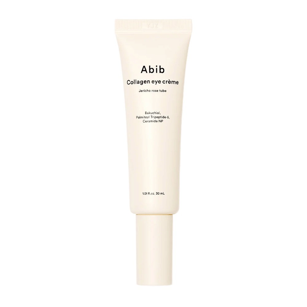 Produktový obrázok Abib Collagen Eye Crème – Jericho Rose Tube 30 ml. Obsahuje bakuchiol, tripeptidy a ceramidy pre pevnejšiu pokožku.