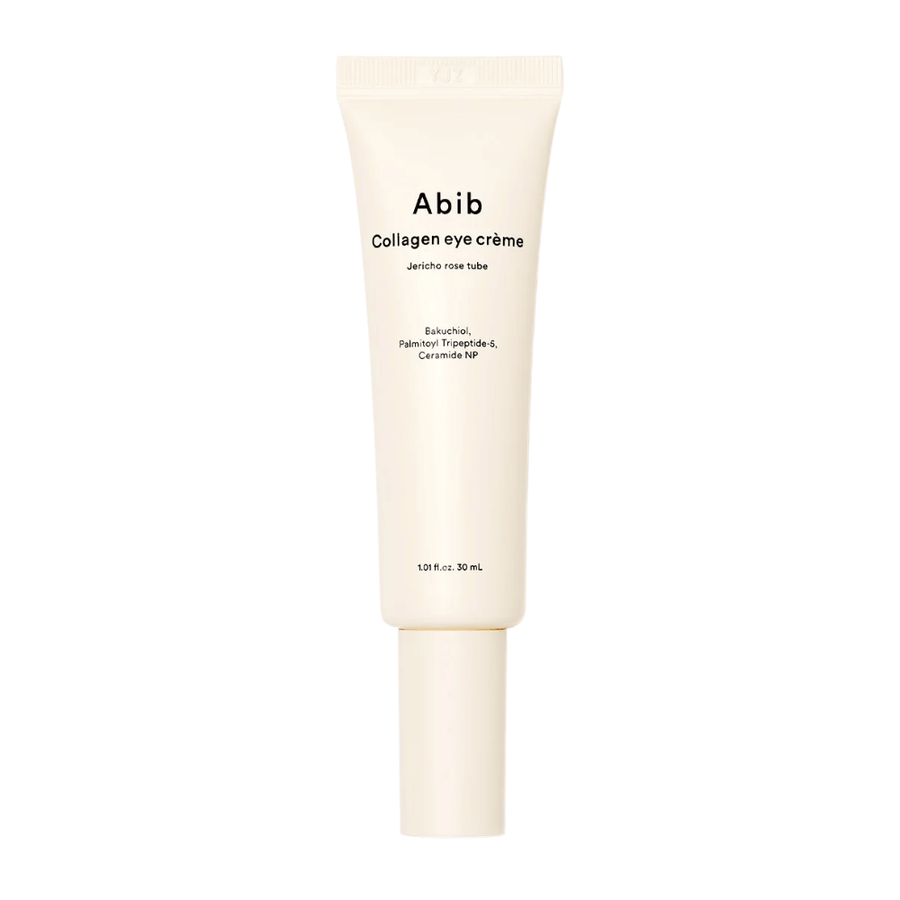 Produktový obrázok Abib Collagen Eye Crème – Jericho Rose Tube 30 ml. Obsahuje bakuchiol, tripeptidy a ceramidy pre pevnejšiu pokožku.