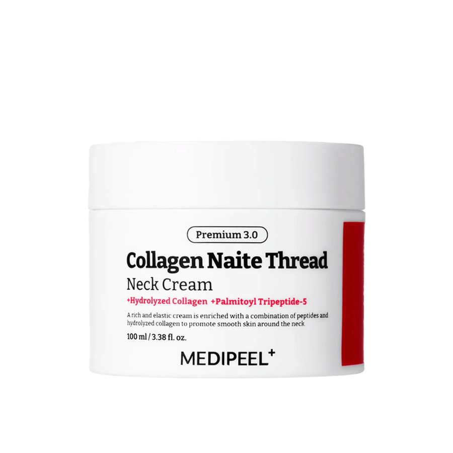 MEDIPEEL Collagen Naite Thread Neck Cream Premium 3.0 100 ml – koreansk halskräm med kollagen och Palmitoyl Tripeptide-5 för uppstramning, anti-age och förbättrad hudstruktur.