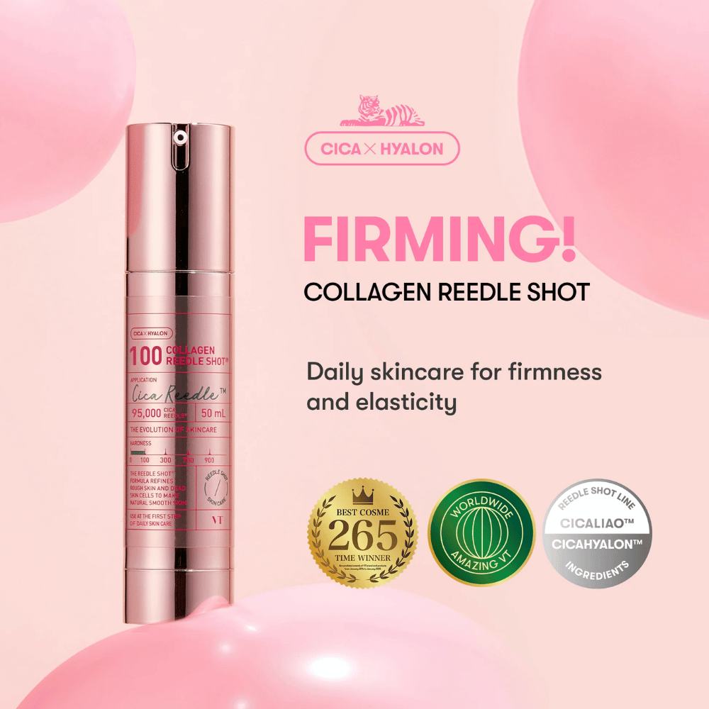 VT Collagen Reedle Shot 100 – ocenené Cica x Hyalon sérum pre pružnosť, hydratáciu a anti-age efekt.