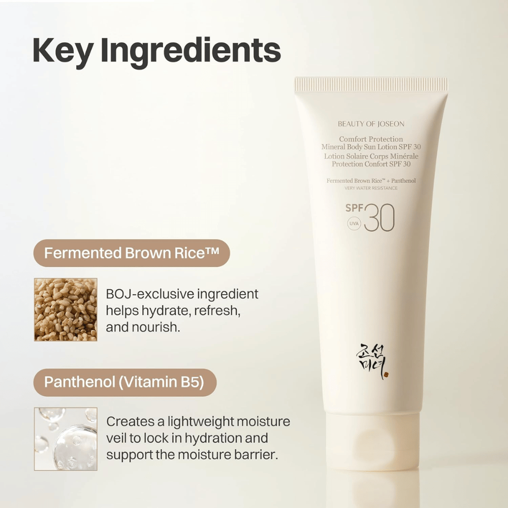 Beauty of Joseon Comfort Protection Mineral Body Sun Lotion SPF30 s fermentovanou hnedou ryžou a panthenolom