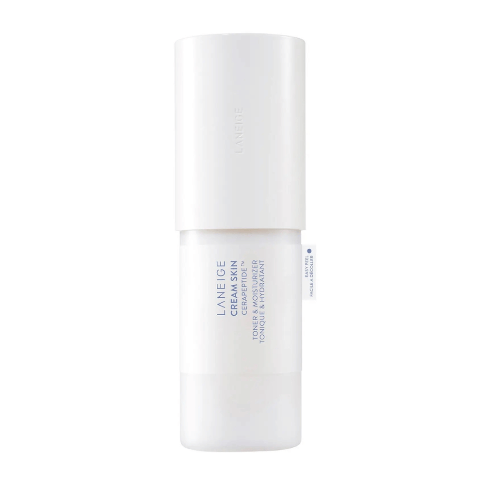 Laneige Cream Skin Cerapeptide Refiner v bielej fľaši s pumpičkou. Produkt kombinuje toner a hydratačný krém, navrhnutý na hydratáciu a tónovanie pokožky.