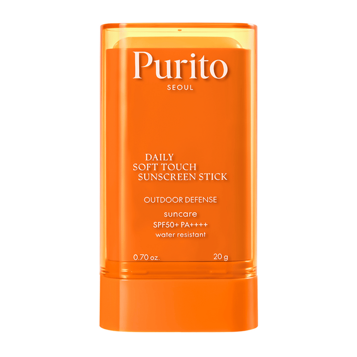 Purito Daily Soft Touch Sunscreen Stick – opaľovací krém v praktickej tyčinkovej forme s SPF50+ PA++++. Vodeodolný, s hodvábnym povrchom a ideálny na tvár aj telo. Vhodný aj pre citlivú pokožku.