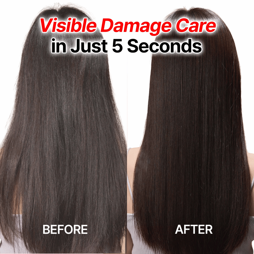 Výsledky pred a po s GROWUS Damage Therapy Shampoo EX pre hladšie a zdravšie vlasy