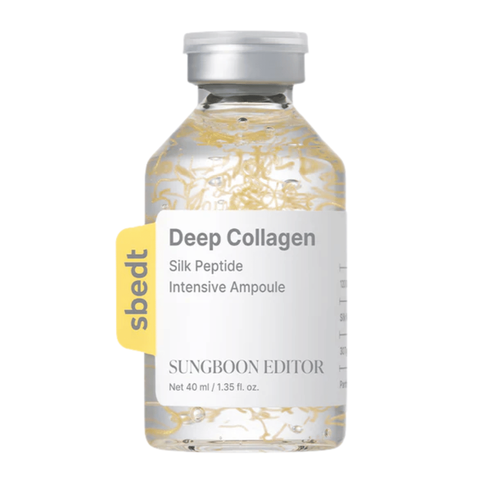 SUNGBOON EDITOR Deep Collagen Silk Peptide Intensive Ampoule – kolagénové sérum s peptidmi, ktoré posilňujú kožnú bariéru, hydratujú a dodávajú pokožke pevnejší a mladistvejší vzhľad.
