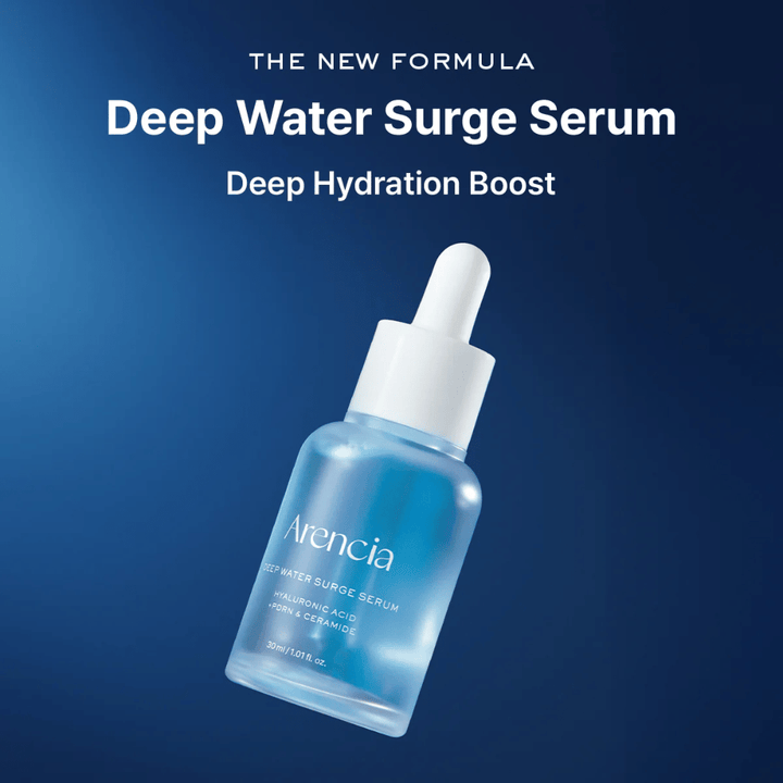 Arencia Deep Water Surge Serum – kórejské hydratačné sérum s kyselinou hyalurónovou, PDRN a ceramidmi, ktoré poskytujú hlbokú hydratáciu, upokojujú pokožku a posilňujú kožnú bariéru.