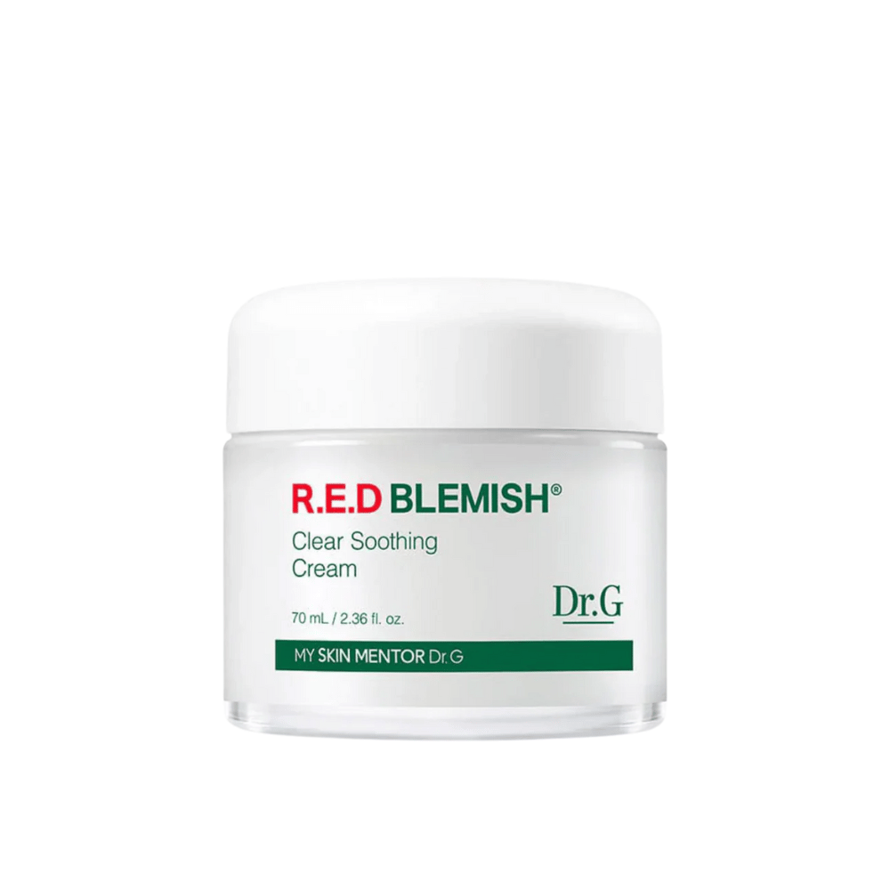 Dr.G R.E.D Blemish Clear Soothing Cream je jemný a hydratačný krém, ktorý zmierňuje začervenanie a podráždenie. Formula obsahuje Centella Asiatica a kyselinu hyalurónovú na posilnenie kožnej bariéry a obnovenie rovnováhy. Ideálny pre citlivú a aknóznu pleť.