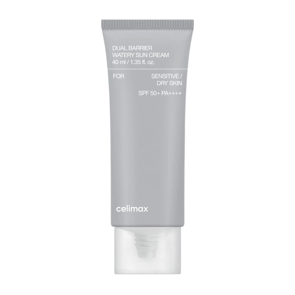 Celimax Dual Barrier Watery Sun Cream SPF50+ PA++++ 40 ml – hydratačná minerálna opaľovacia ochrana pre suchú a citlivú pleť s ceramidmi a Aquatide.