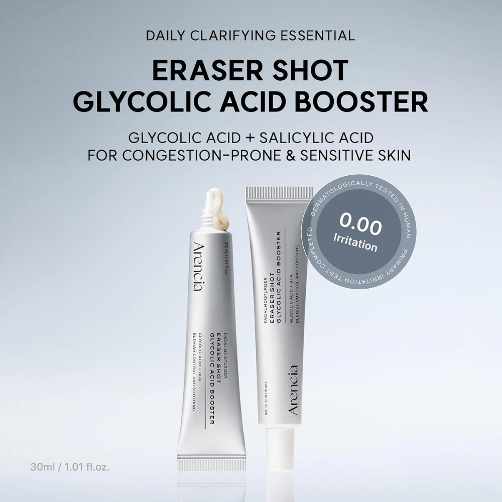 Arencia Eraser Shot Glycolic Acid Booster 30 ml – s kyselinou glykolovou a salicylovou na upchaté póry a citlivú pleť