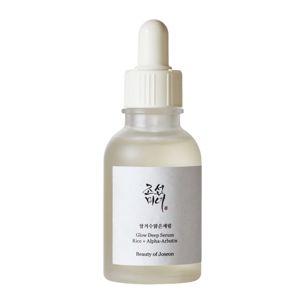 Beauty of Joseon Glow Deep Serum Rice + Alpha-Arbutin v pipetovej fľaši – kórejské sérum, ktoré rozjasňuje, vyrovnáva tón pleti a dodáva prirodzený lesk.