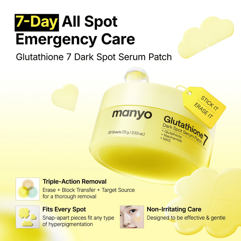 Ma:nyo Glutathione 7 Dark Spot Serum Patch spot treatment na rýchlu starostlivosť o pigmentové škvrny, stopy po akné a hyperpigmentáciu