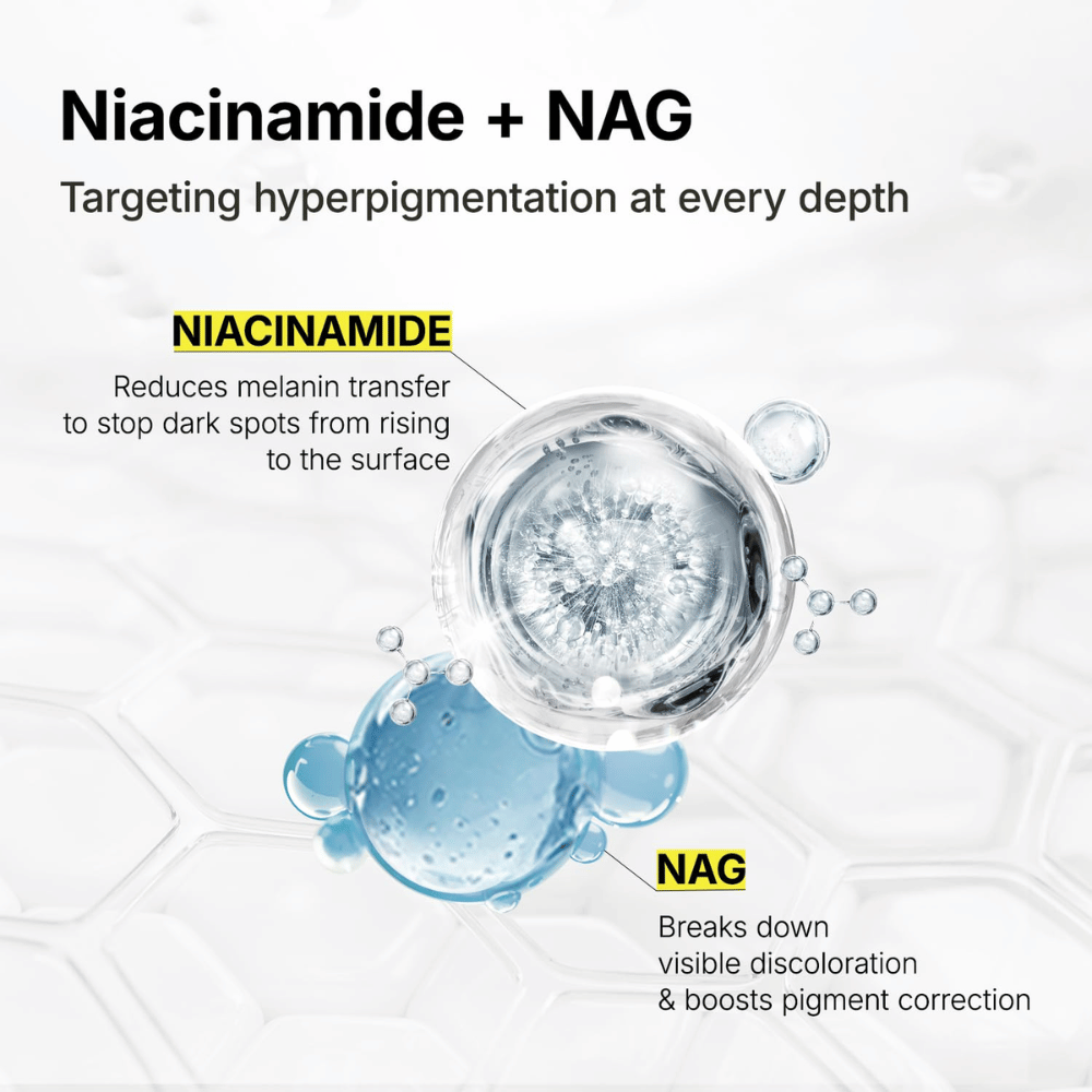 Ma:nyo Glutathione 7 Dark Spot Serum s niacinamidom a NAG, ktoré pôsobia proti hyperpigmentácii a tmavým škvrnám