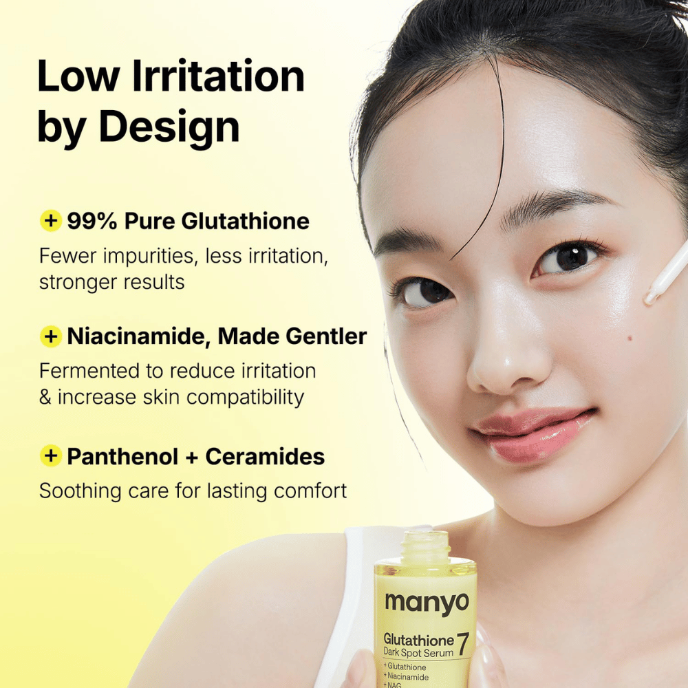 Ma:nyo Glutathione 7 Dark Spot Serum s 99 % glutathionom, niacinamidom, pantenolom a ceramidmi pre jemnú starostlivosť o pleť